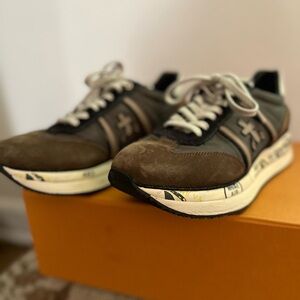 Premiata Brown and Black Athletic Shoes